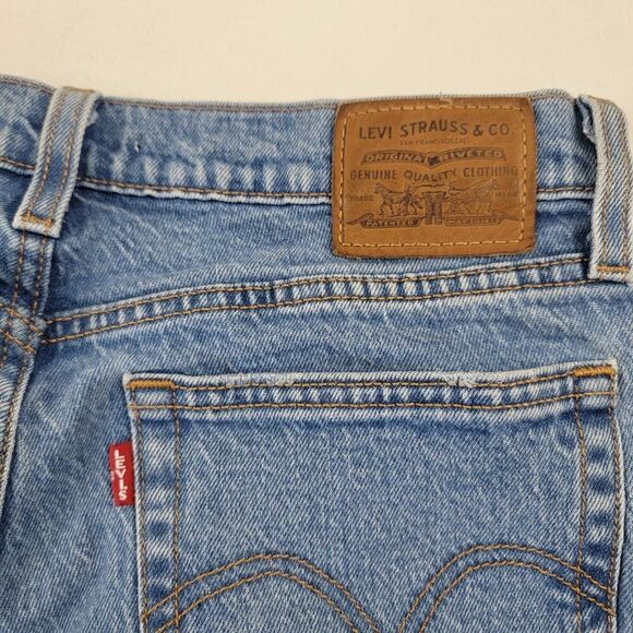 Levi’s 501 Distressed Jeans Womens‎ 27x24 Washed Button Wedgie Straight Stretch - Picture 10 of 15